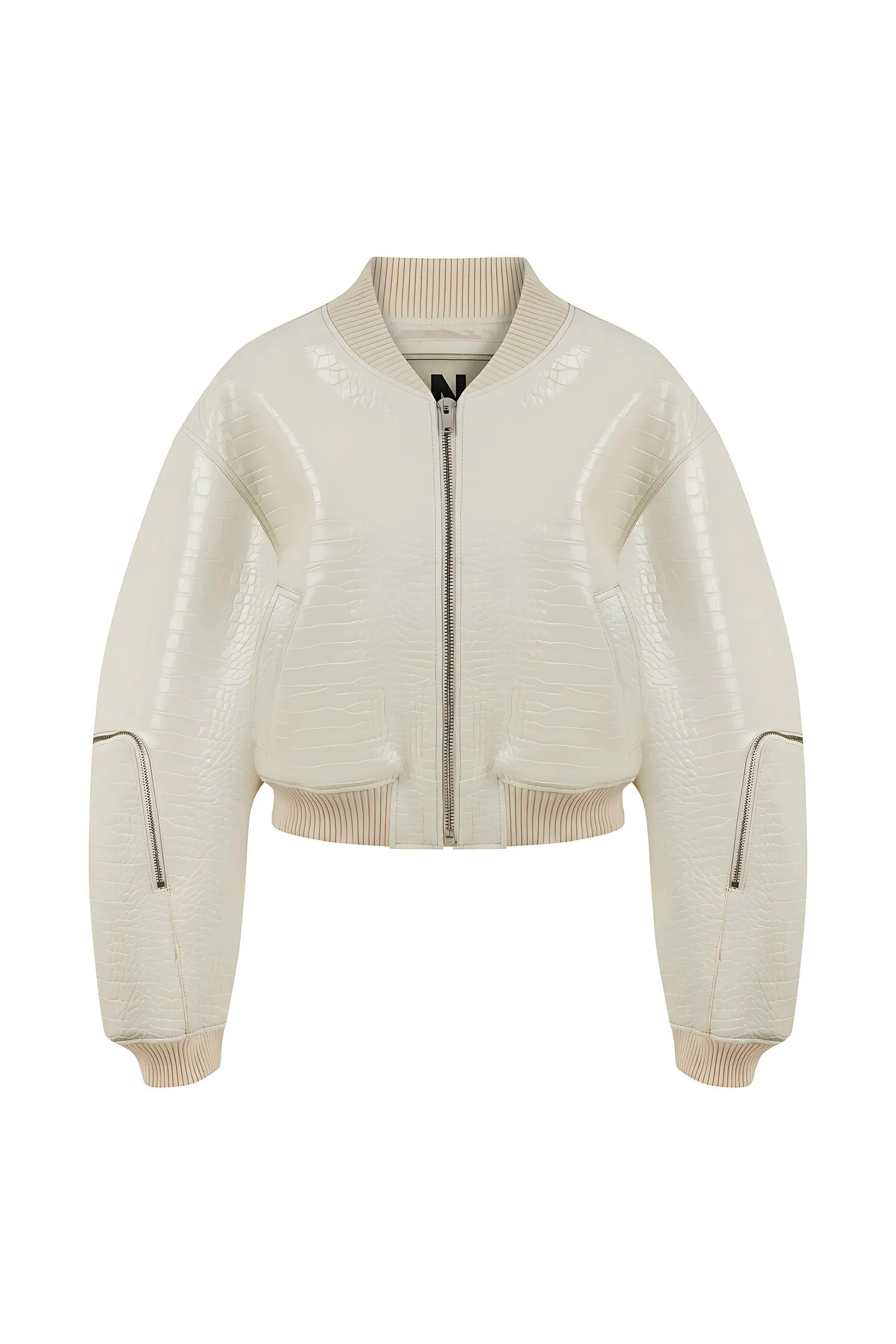 Faux Leather Bomber Jacket