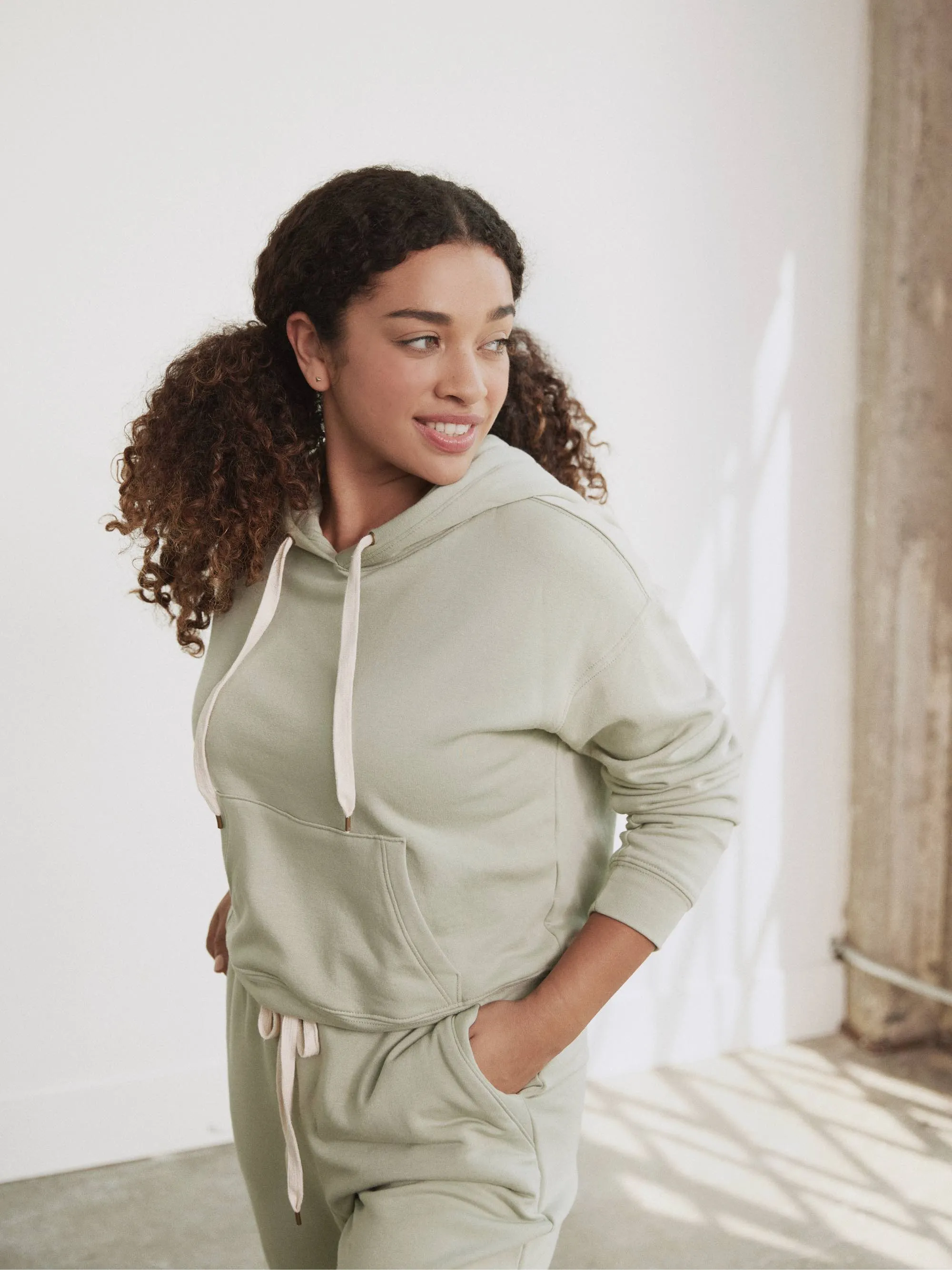 Fleece Cropped Hoodie