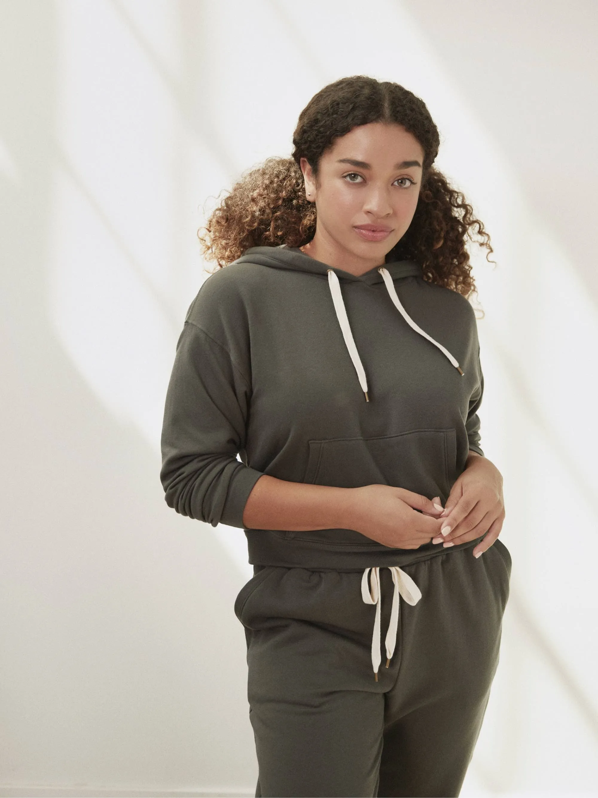Fleece Cropped Hoodie