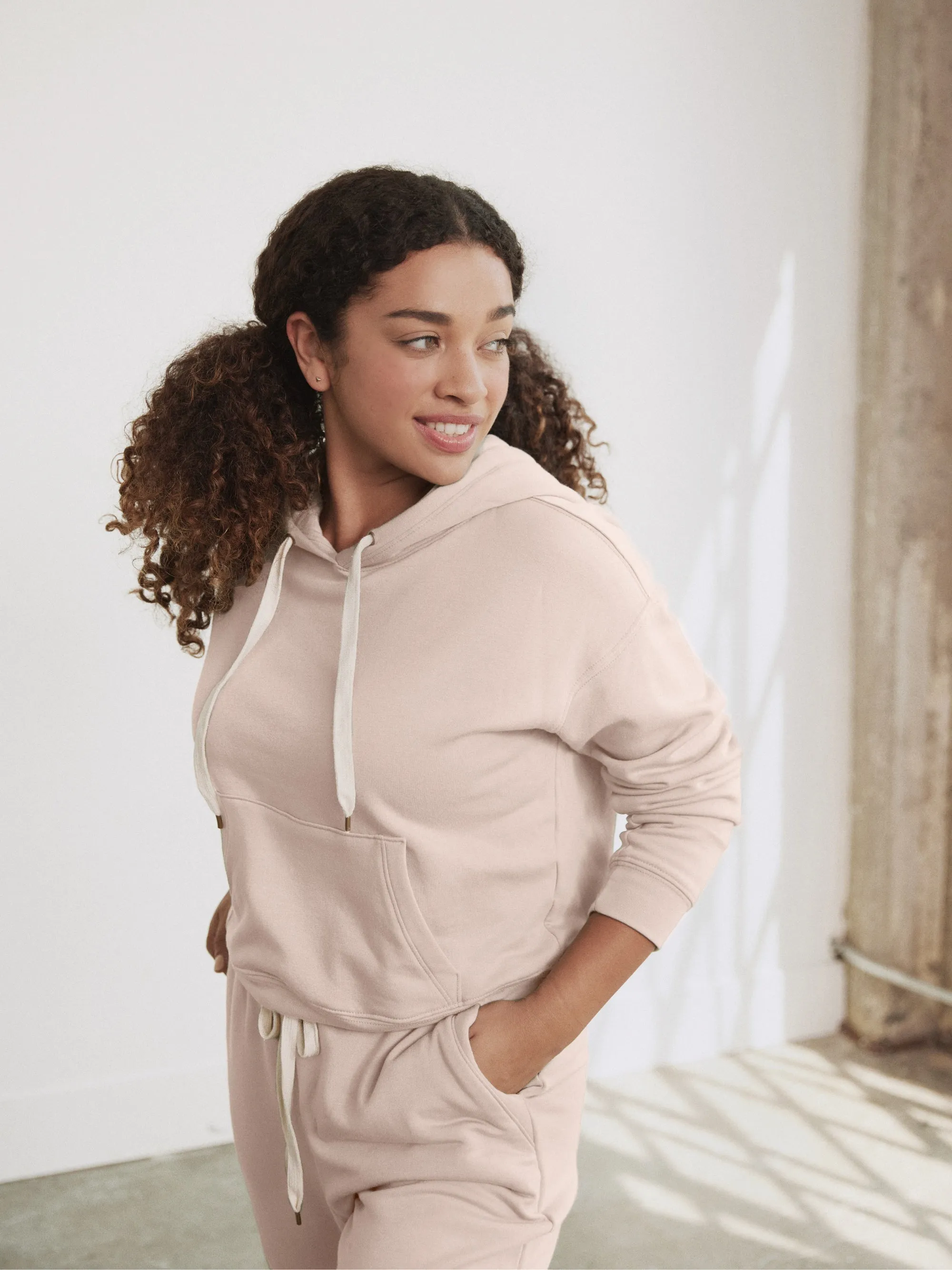 Fleece Cropped Hoodie