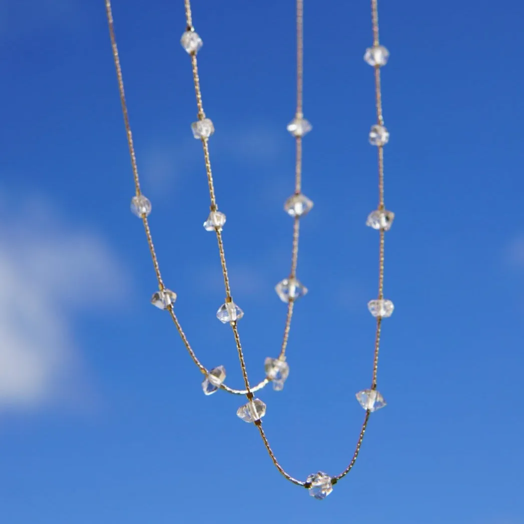 Full Spaced Herkimer Quartz Necklace
