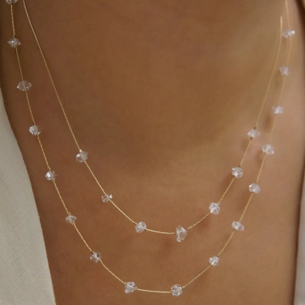 Full Spaced Herkimer Quartz Necklace