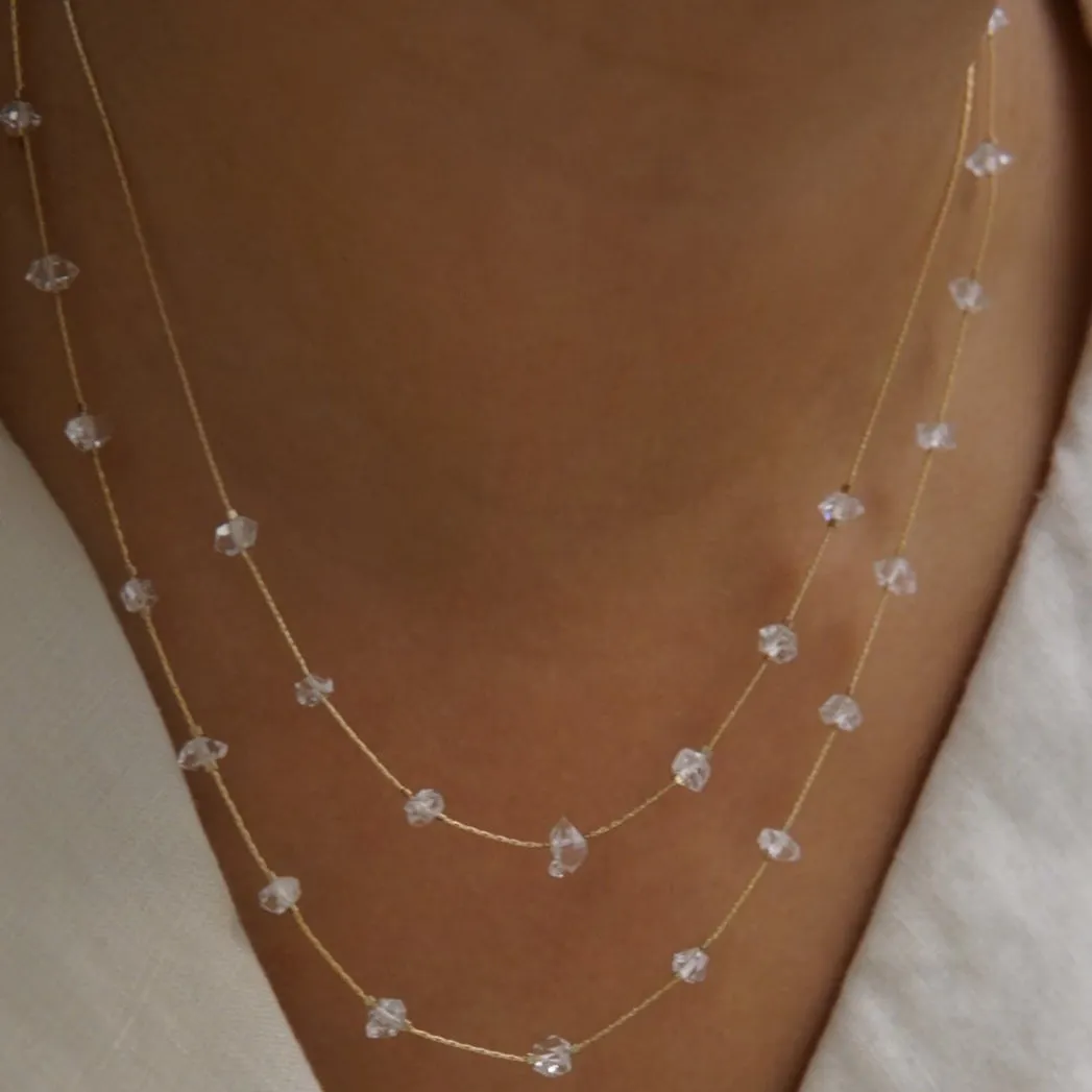 Full Spaced Herkimer Quartz Necklace