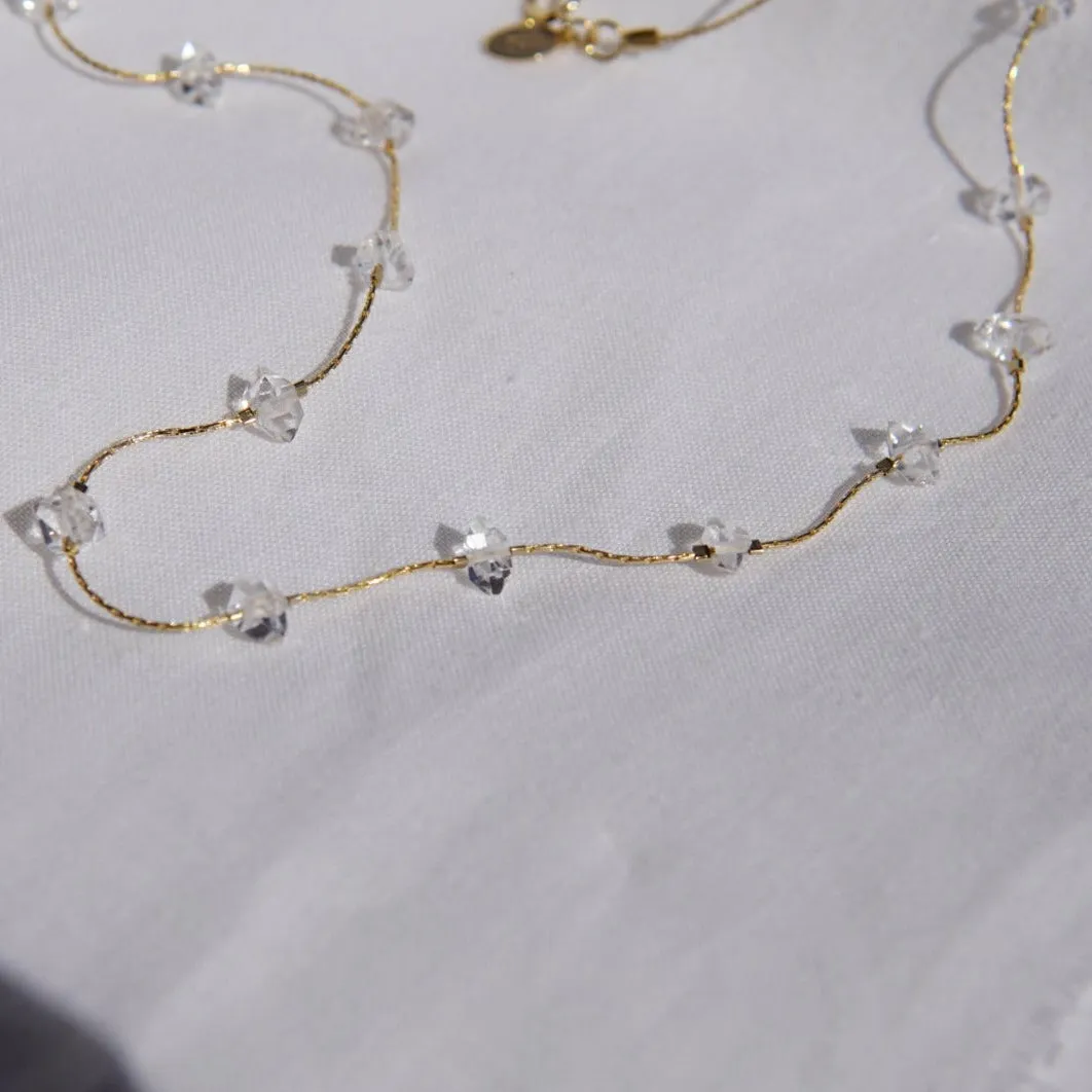 Full Spaced Herkimer Quartz Necklace