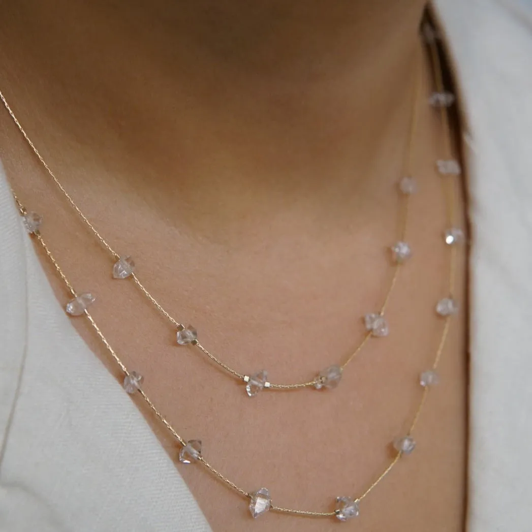 Full Spaced Herkimer Quartz Necklace