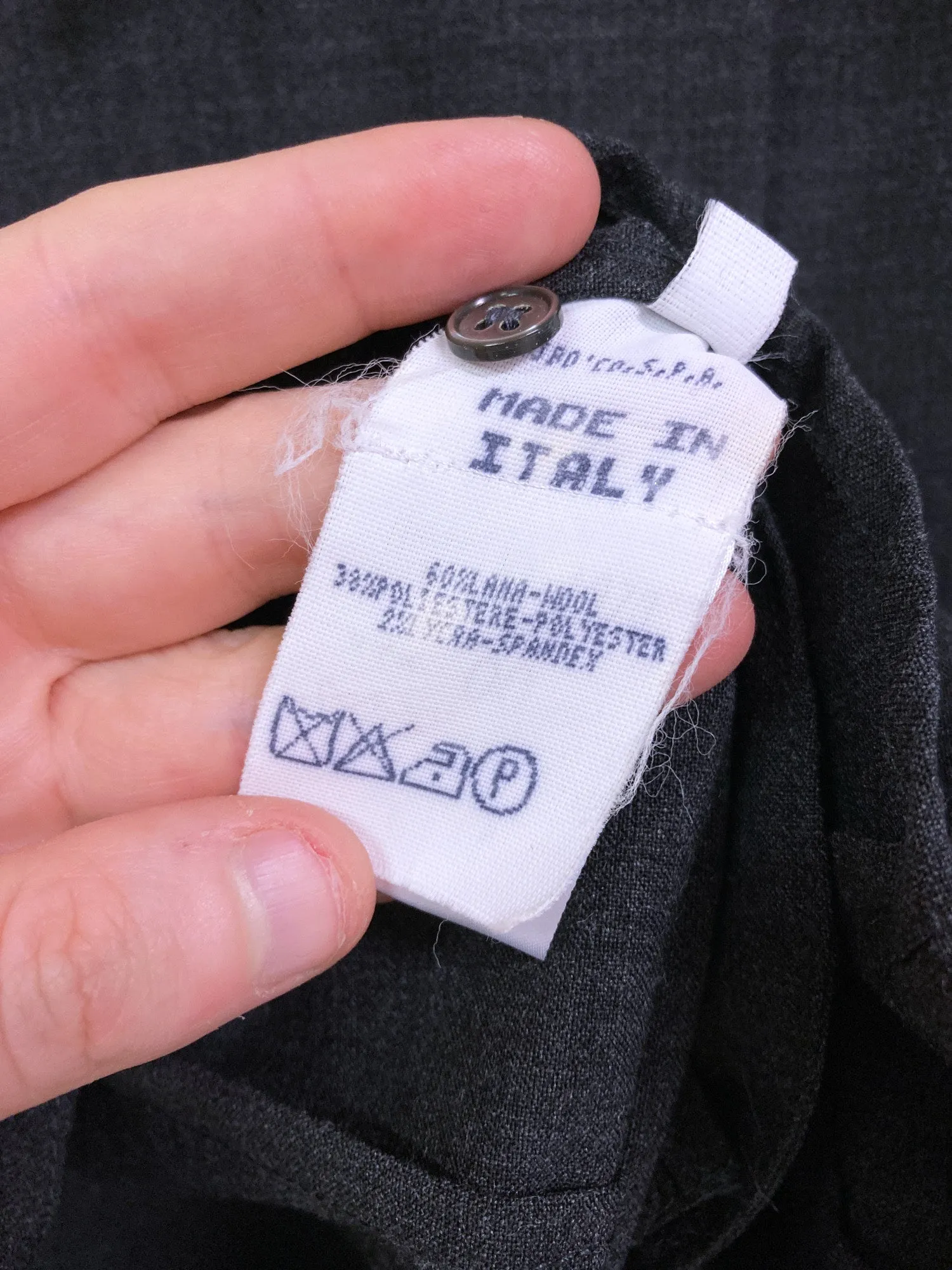 Jean Colonna grey stretch wool long sleeve shirt with welt pockets - sz 42