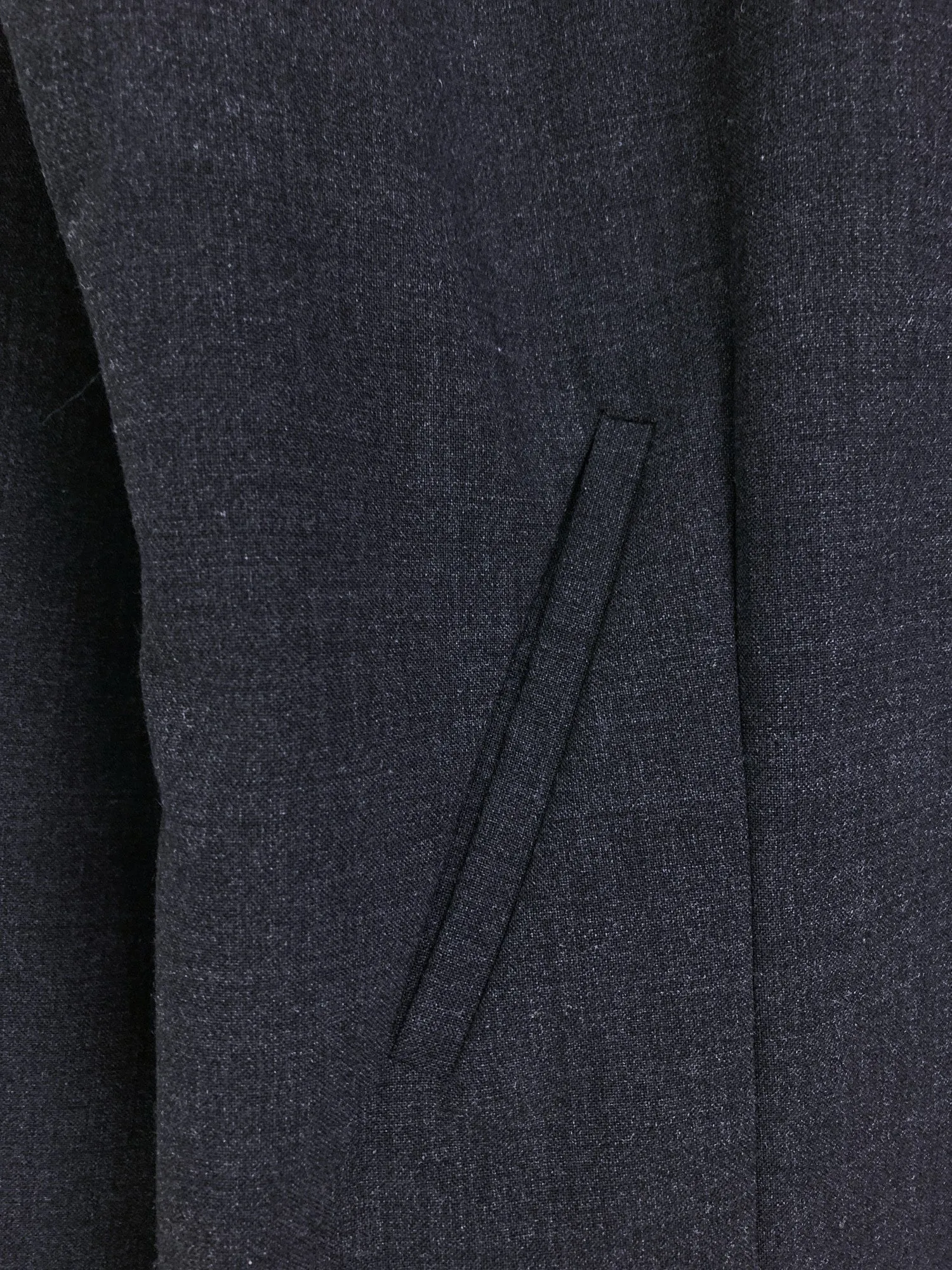 Jean Colonna grey stretch wool long sleeve shirt with welt pockets - sz 42