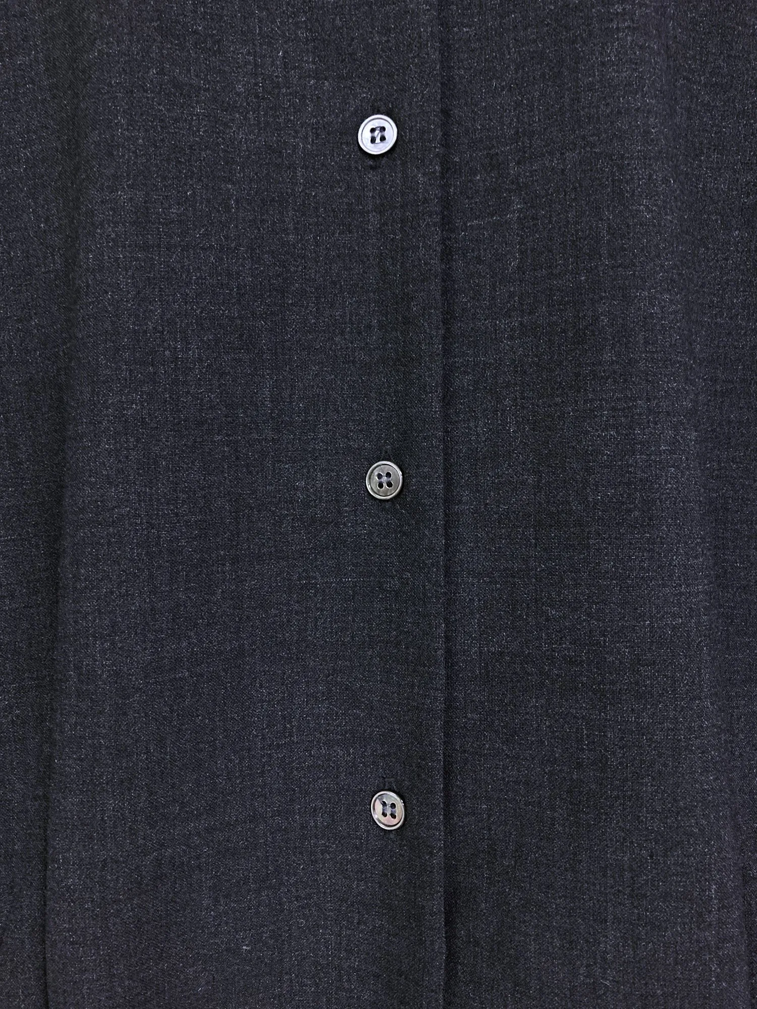 Jean Colonna grey stretch wool long sleeve shirt with welt pockets - sz 42