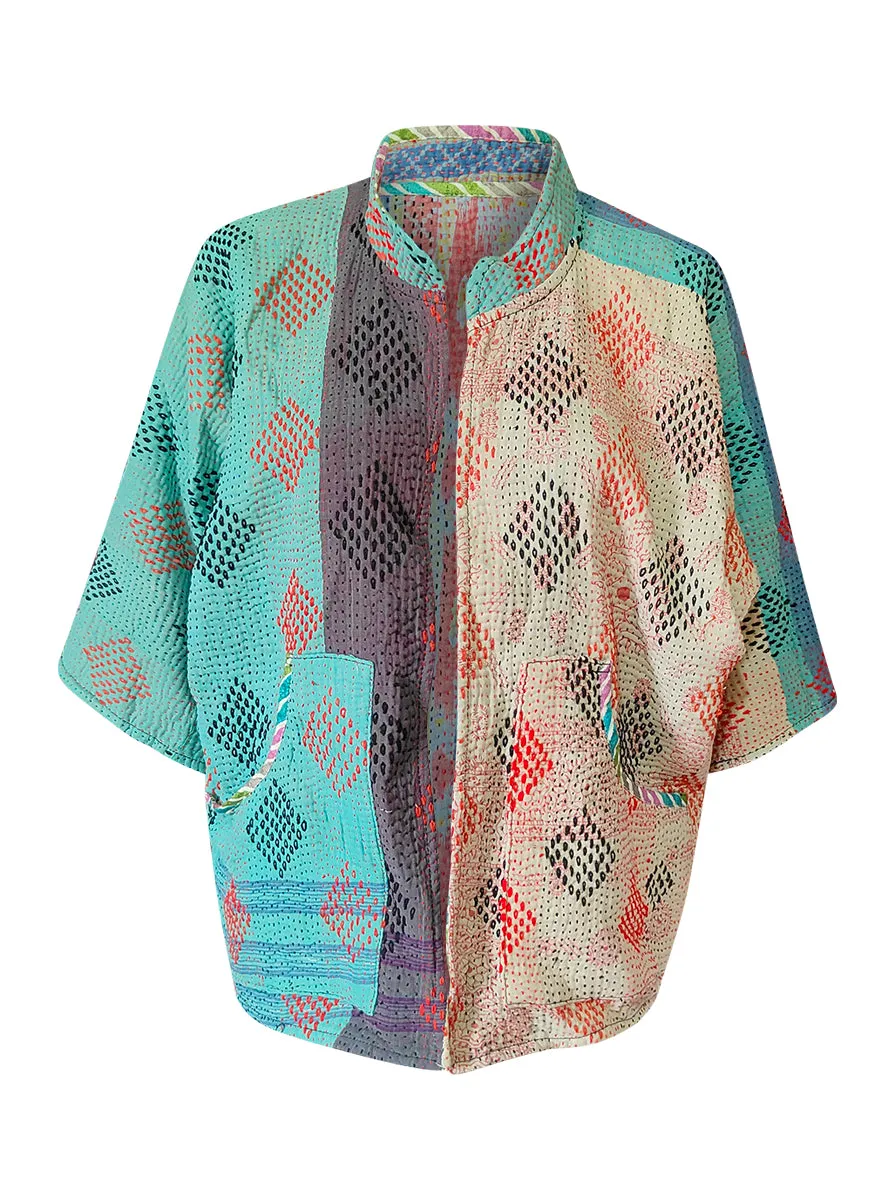 kantha reversible collar vest sarah