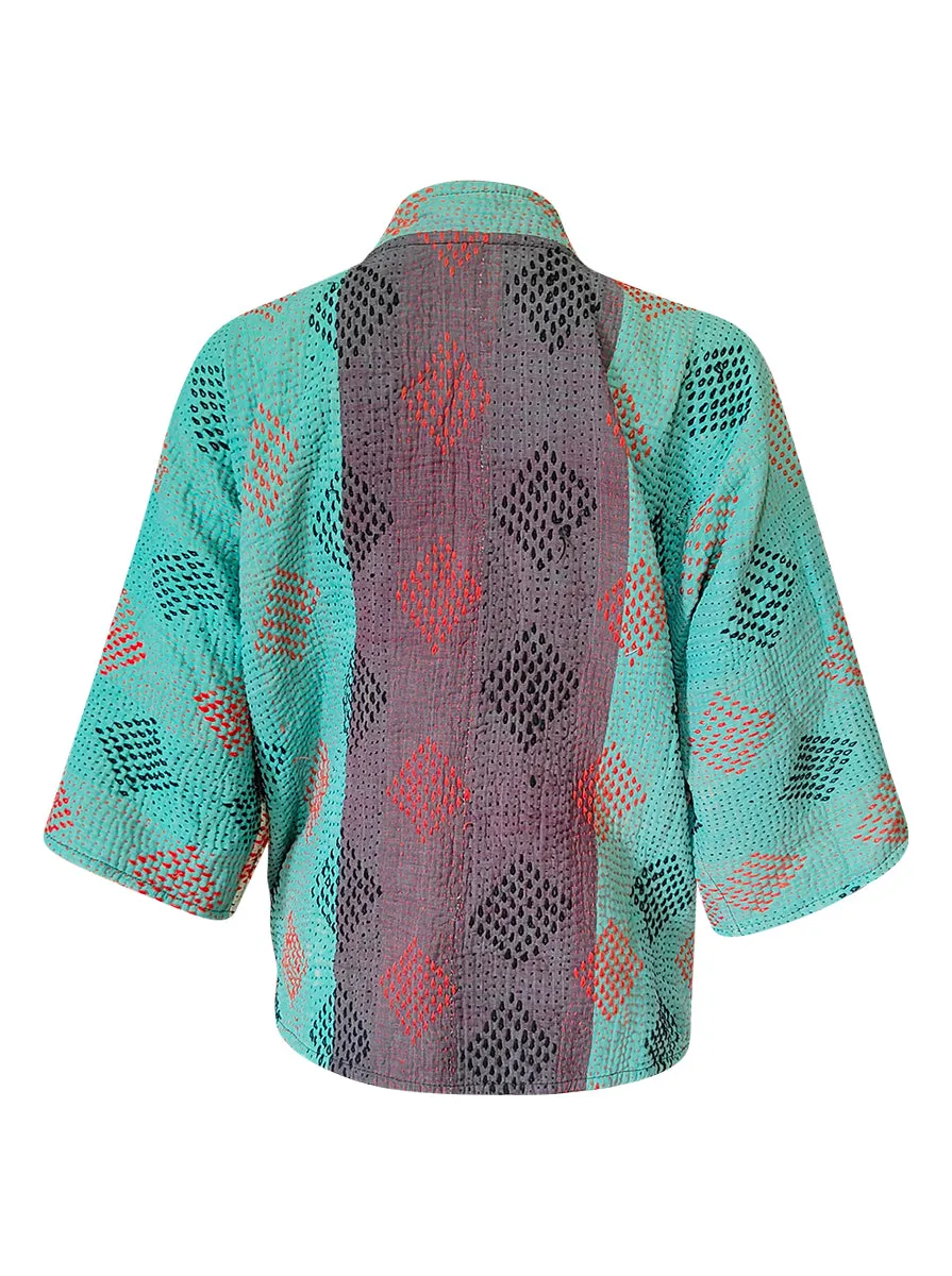 kantha reversible collar vest sarah