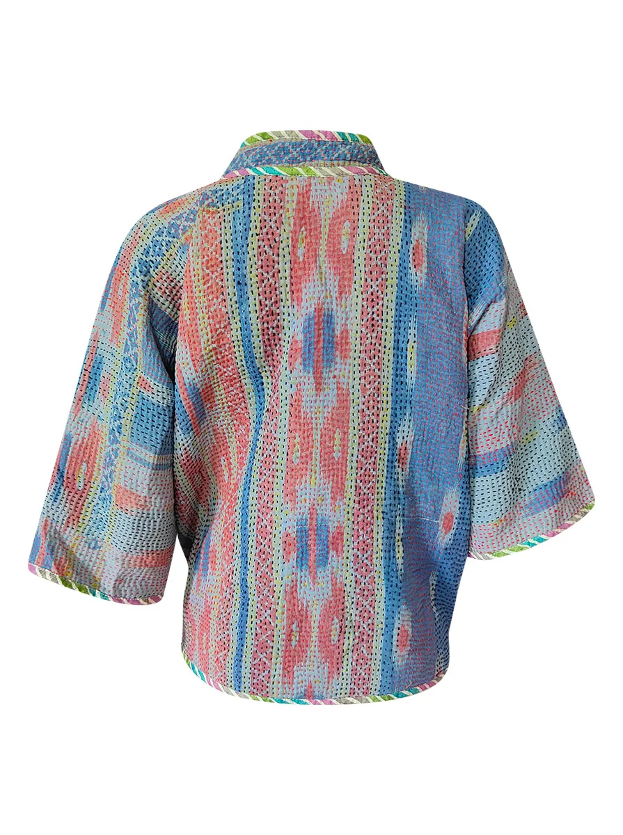 kantha reversible collar vest sarah