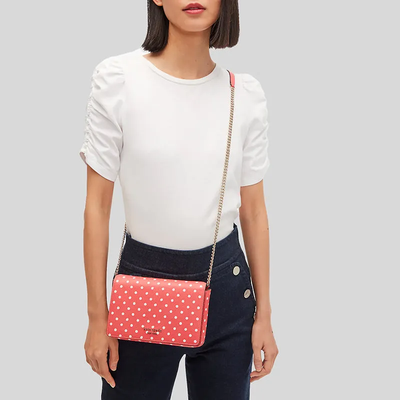 Kate Spade Spencer Dots Chain Wallet Peach Melba Multi PWR00315
