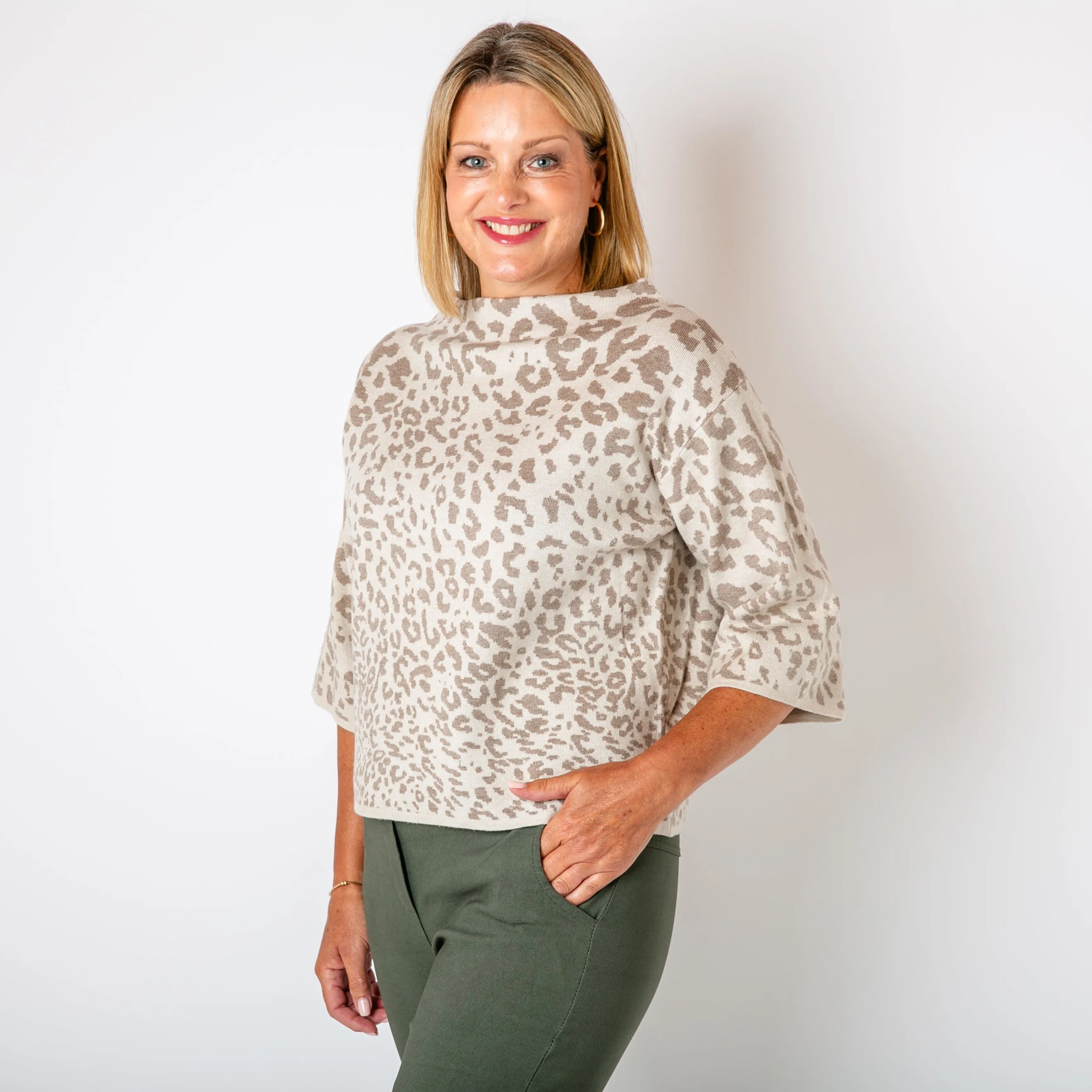 Leopard Boxy Jumper