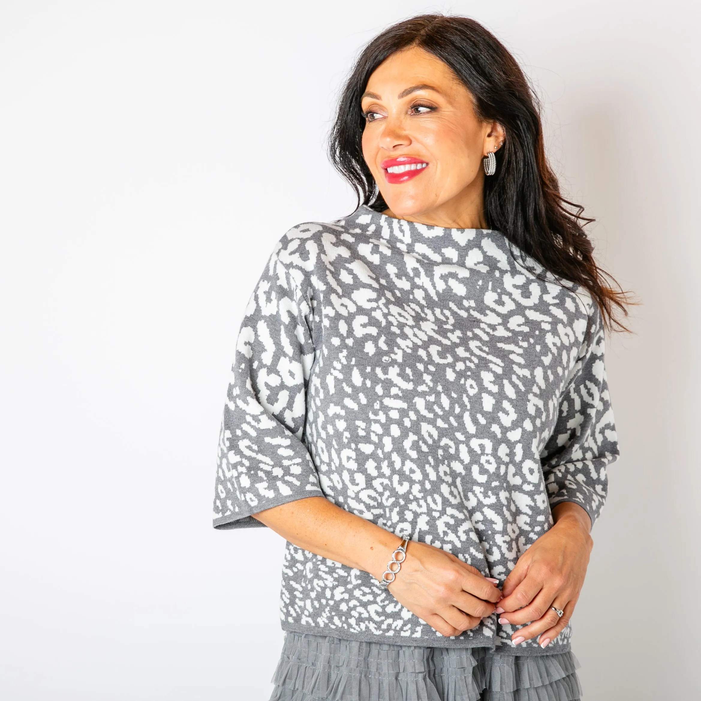 Leopard Boxy Jumper