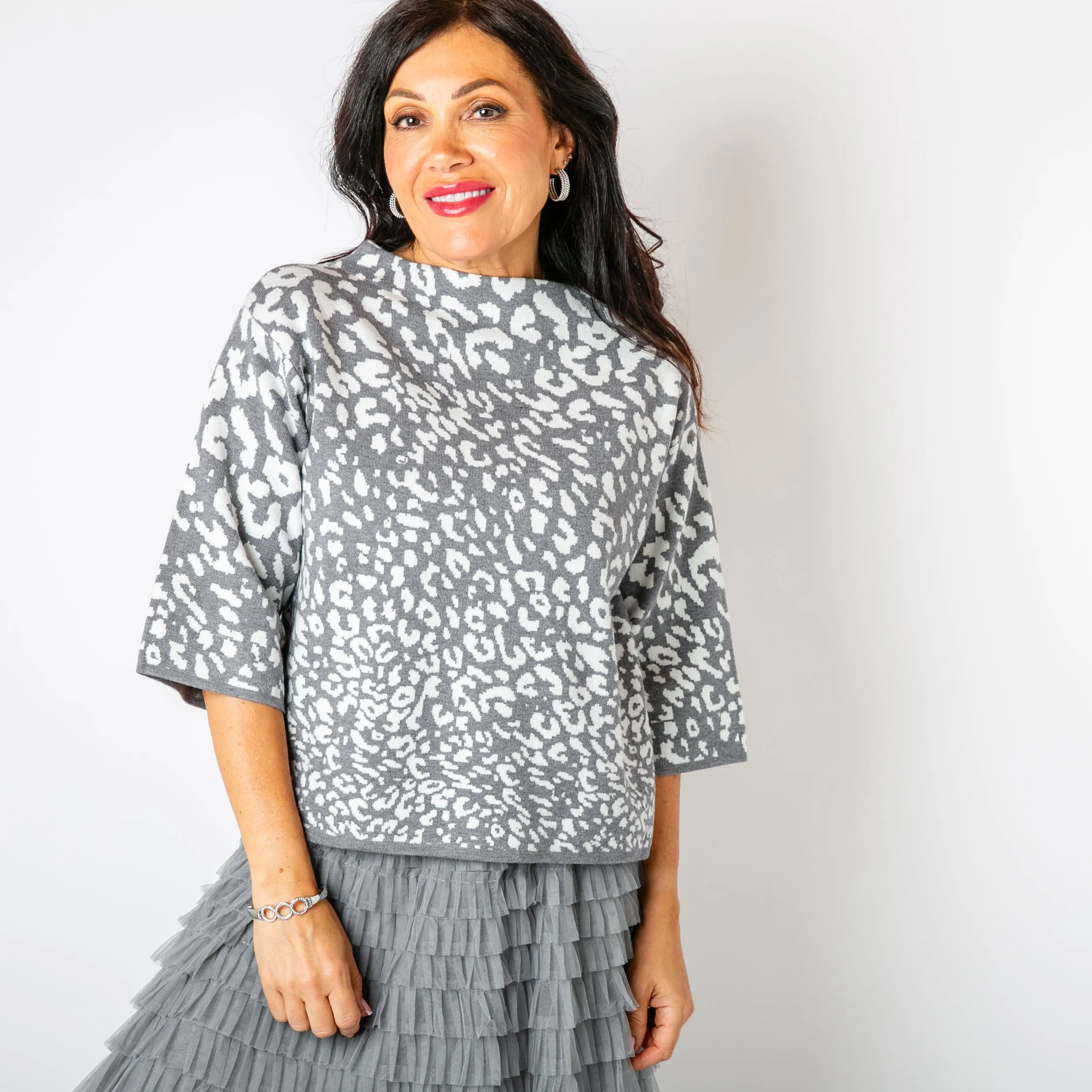 Leopard Boxy Jumper