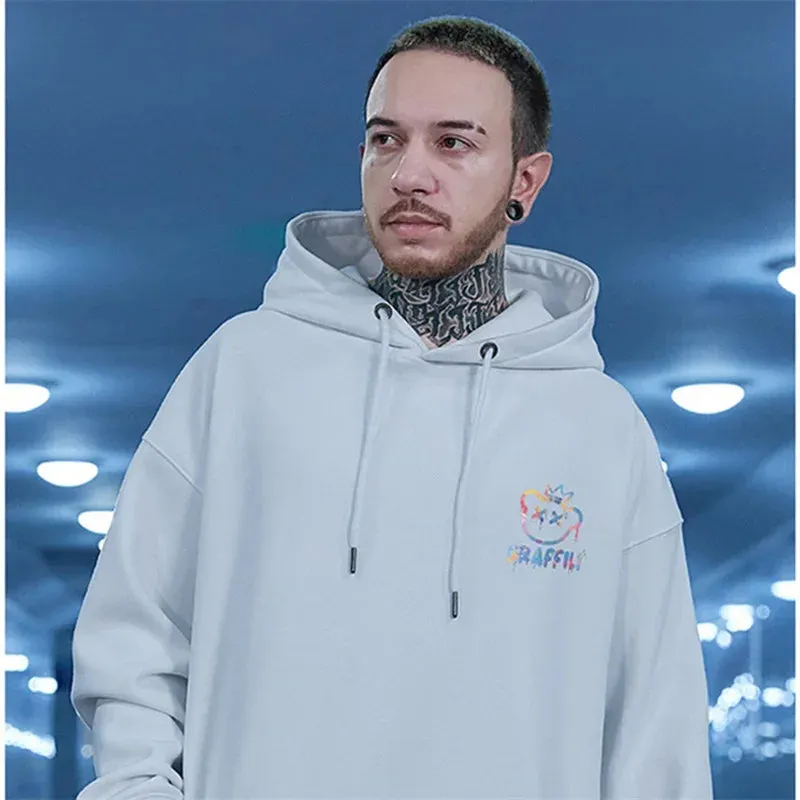 Men's Fleece Hoodie Retro Autumn Casual Pullover Hooded Sweatshirts Hoodies Clothes