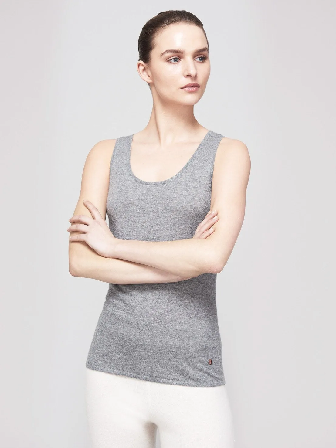 Mover-Breather Cashmere Tank - Grey Flannel
