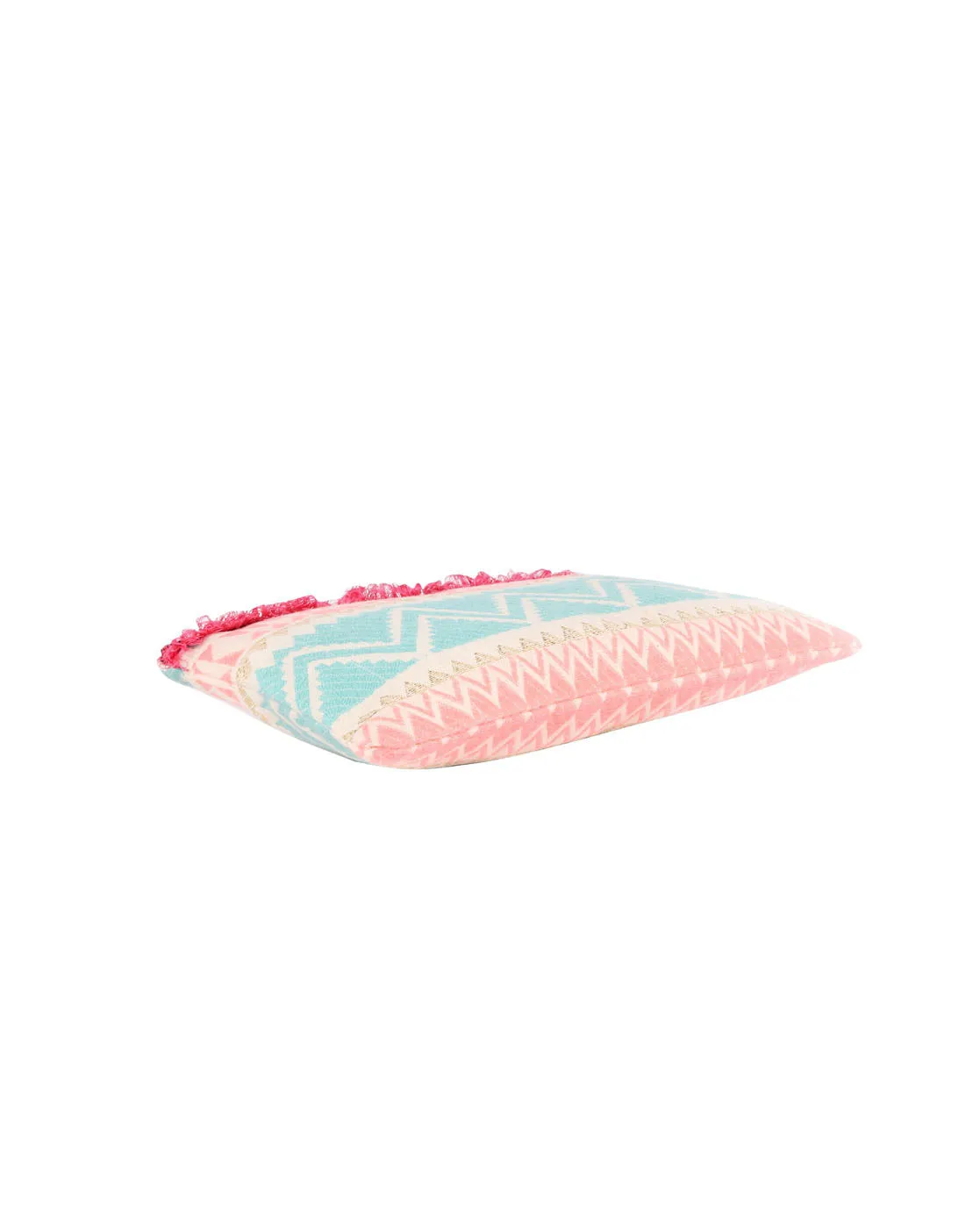 Multi Birght Pastel Woven Makeup/Travel Pouch With Tassels