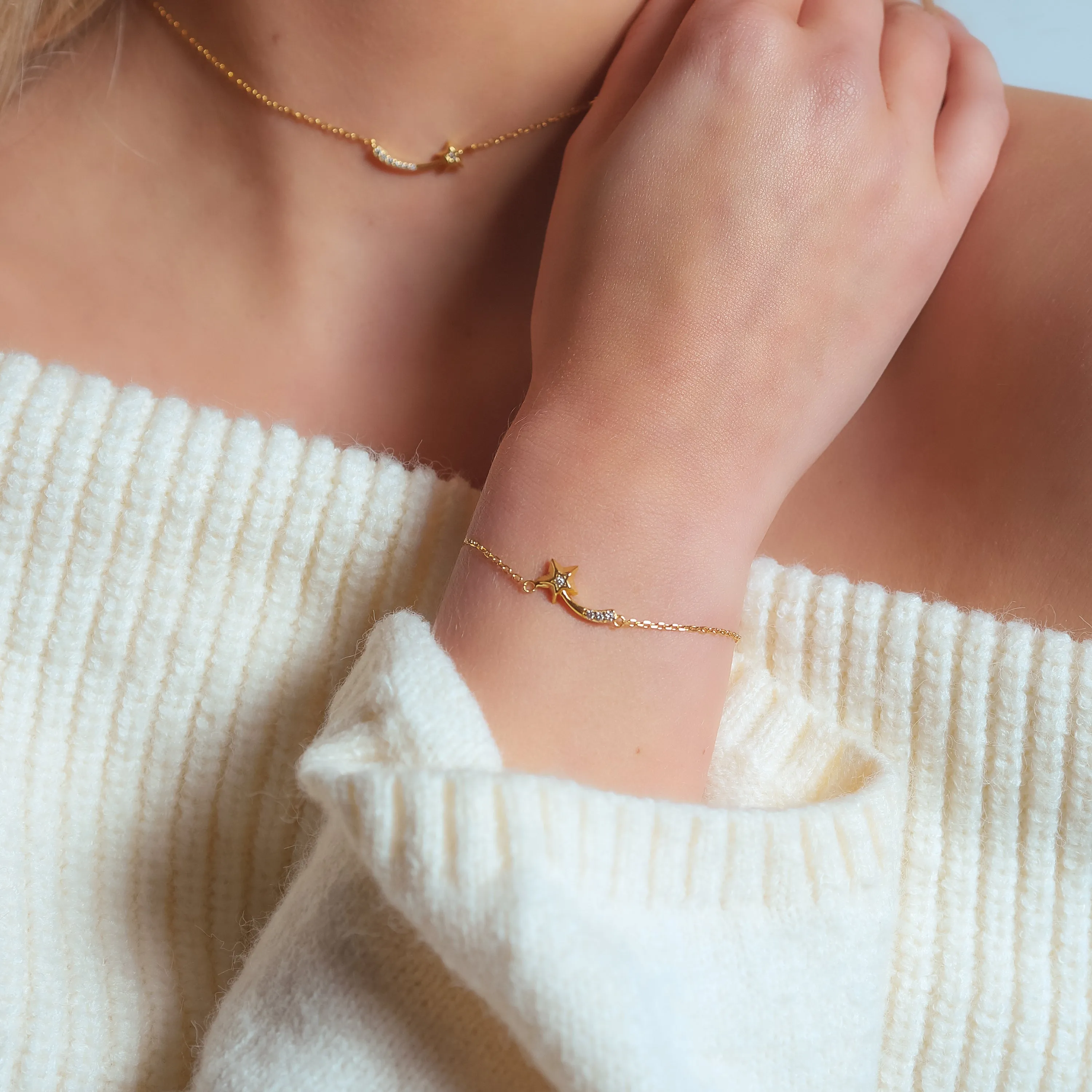 Nina Shooting Star Bracelet | 18K Gold Plated