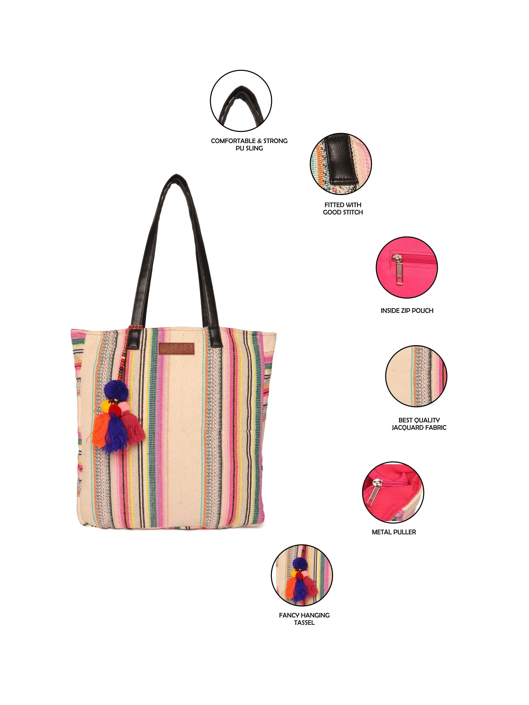 Off White Womens Tote Bag Medium Size