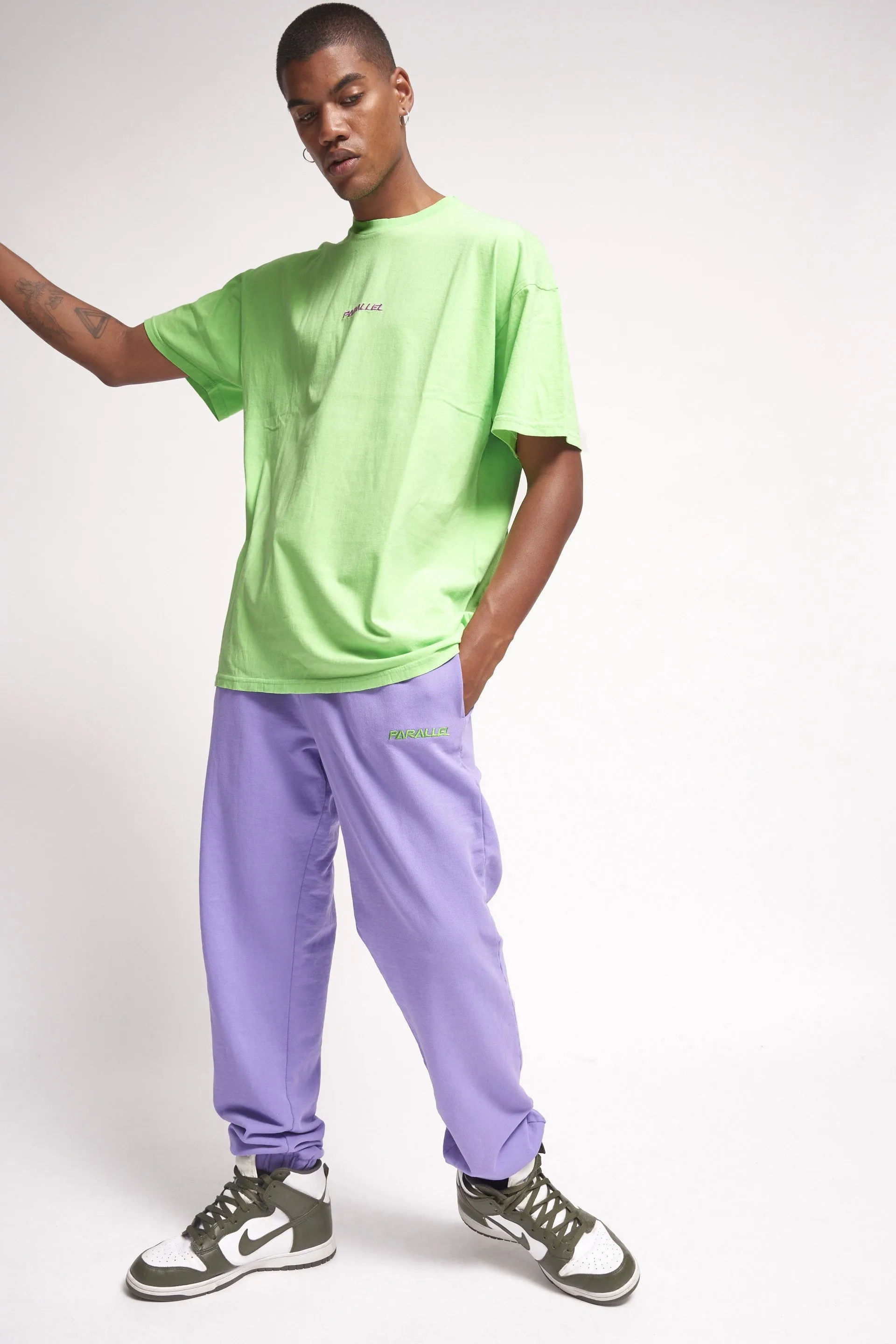 Parallel Green Embroidered T-Shirt