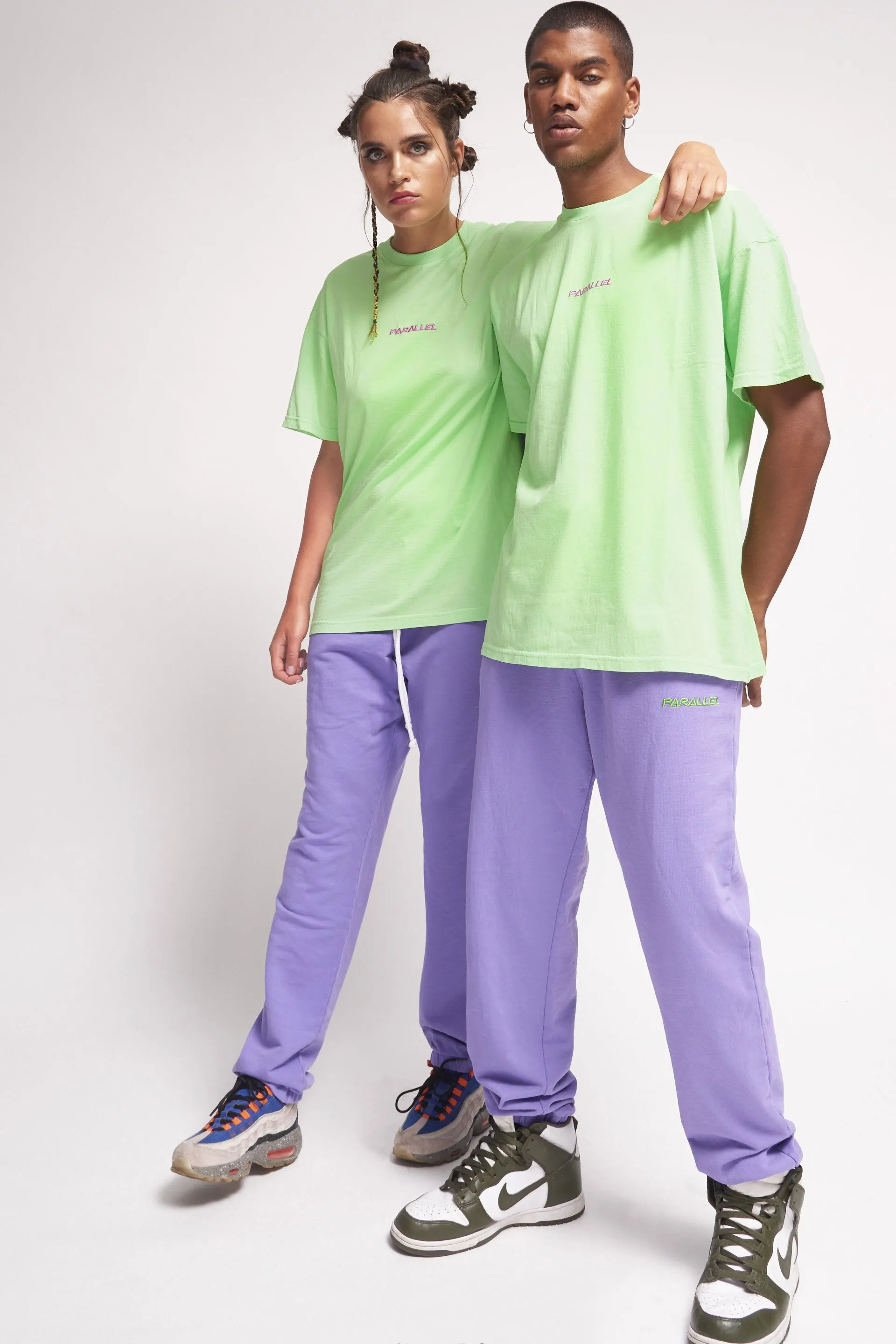 Parallel Green Embroidered T-Shirt