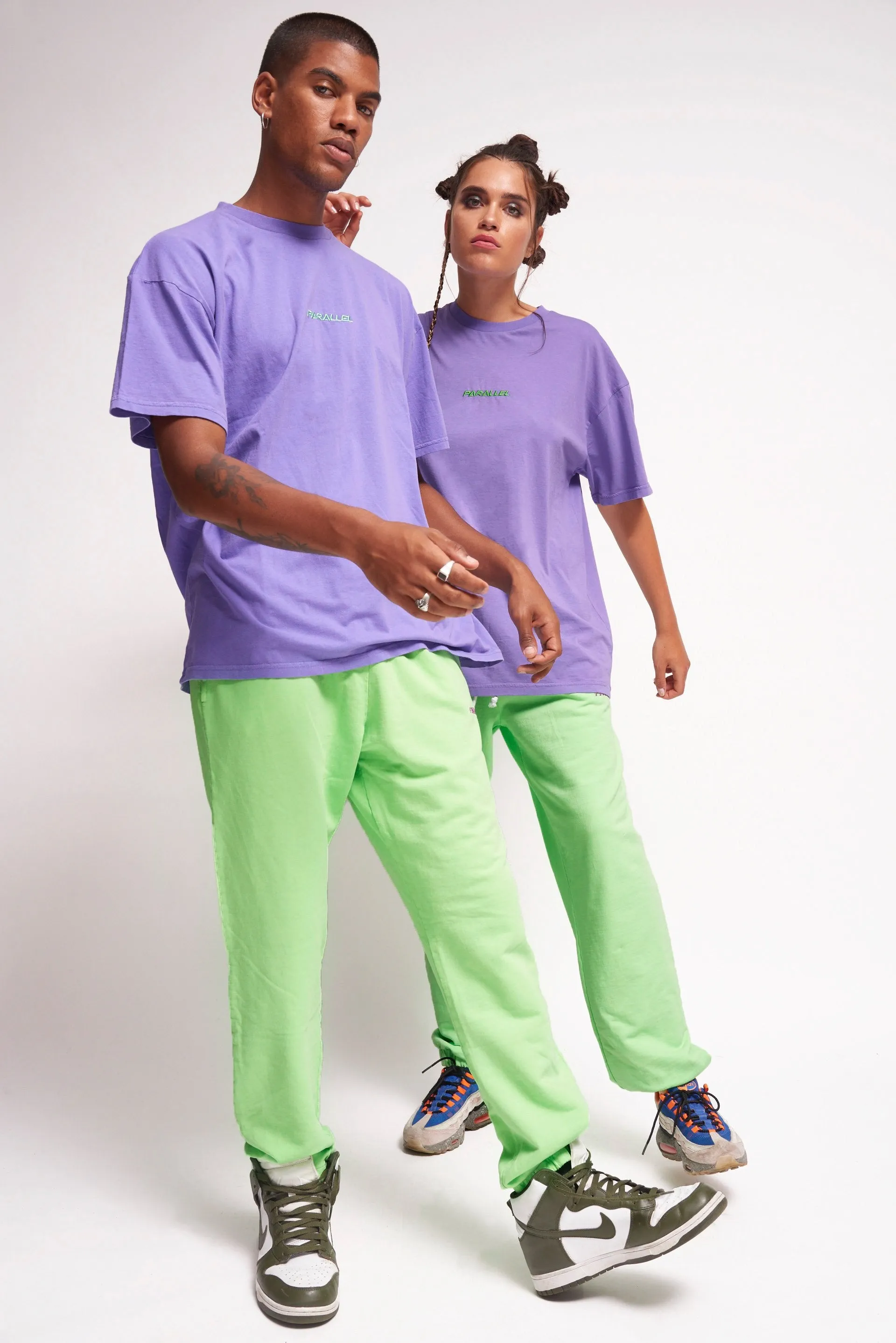 Parallel Purple Embroidered T-Shirt