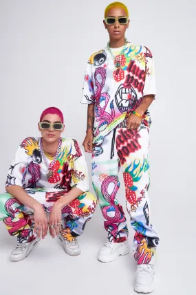 Parallel Spray Paint Print Joggers
