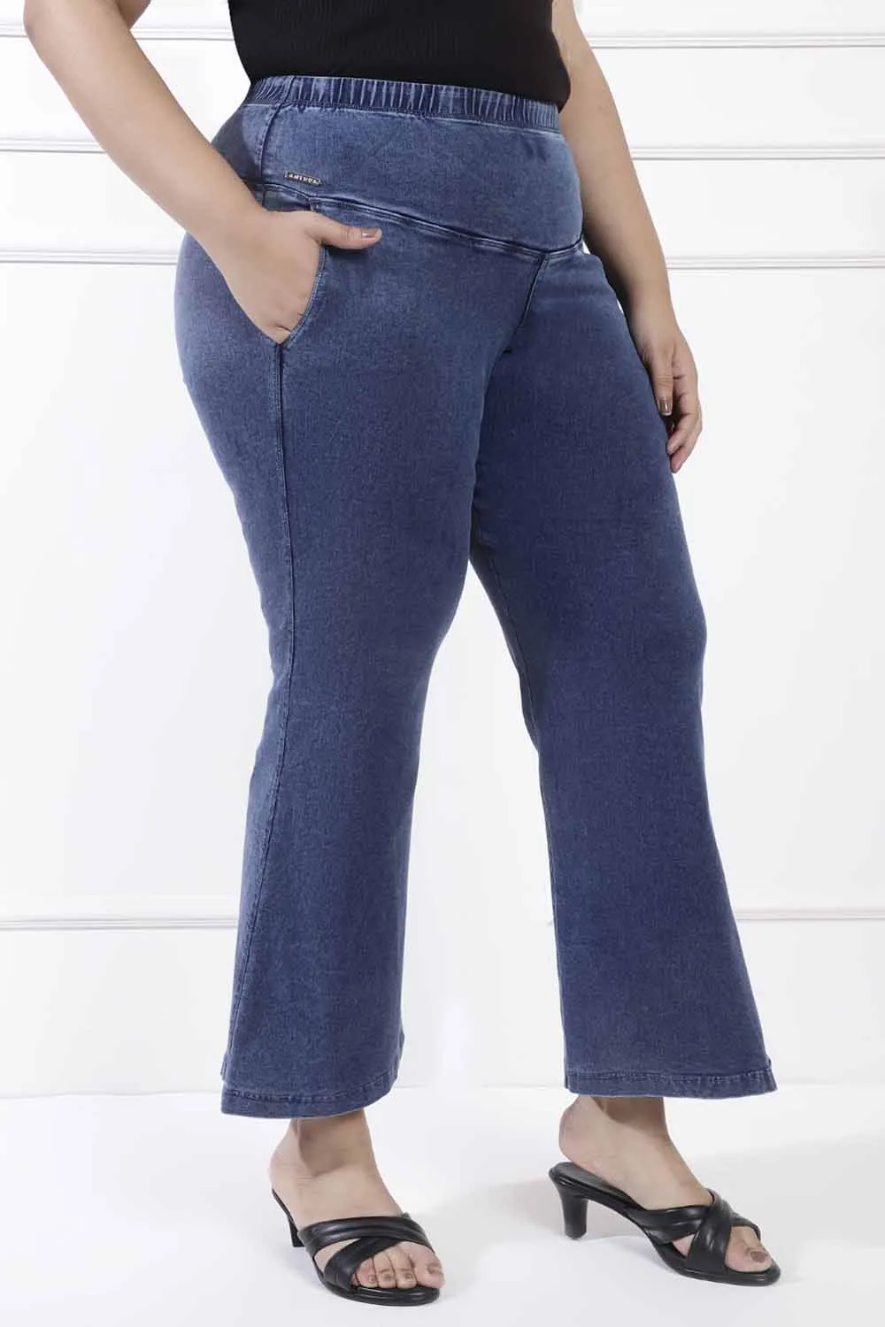 Plus Size Yale Blue Flare Jeans