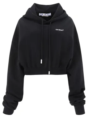 "FOR ALL HELVETICA LOGO" CROPPED HOODIE