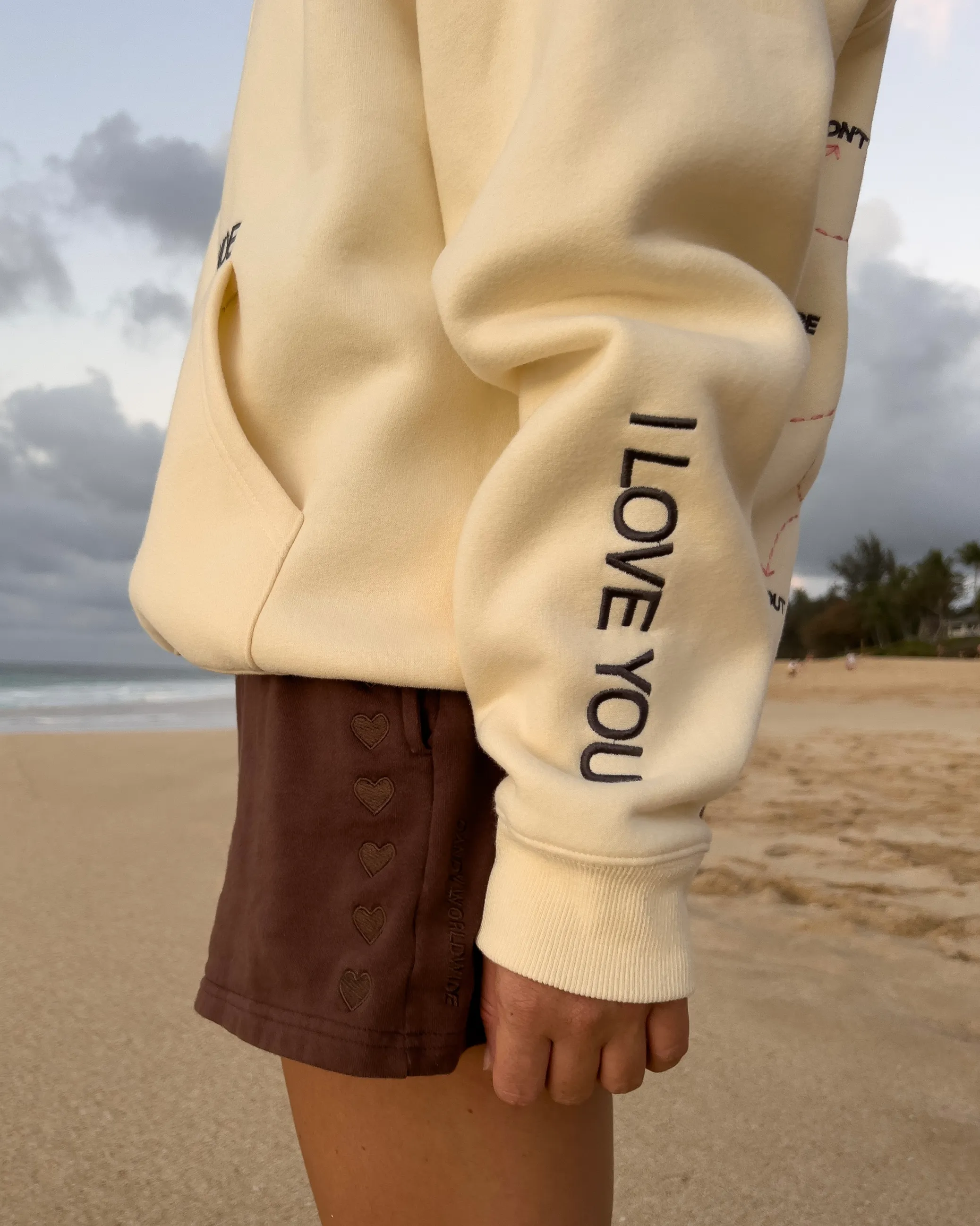 "Words of Affirmation" Oversized Lux Hoodie in Cream