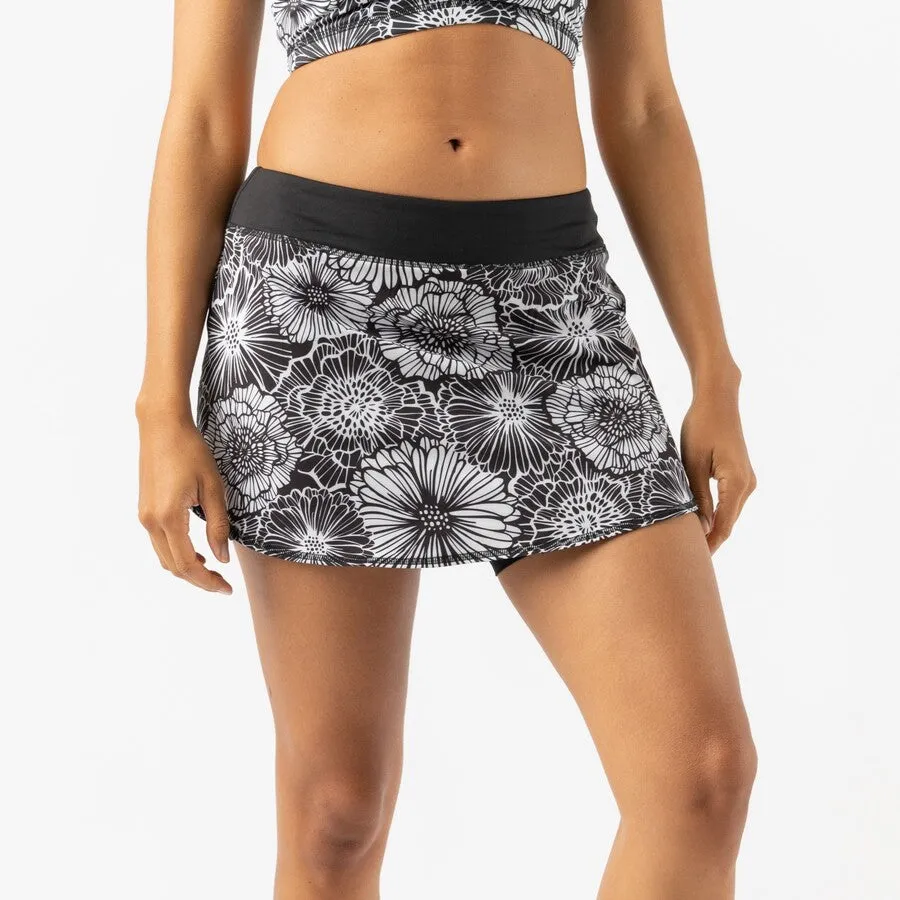 rabbit Empower Skirt | Black Floral | Womens