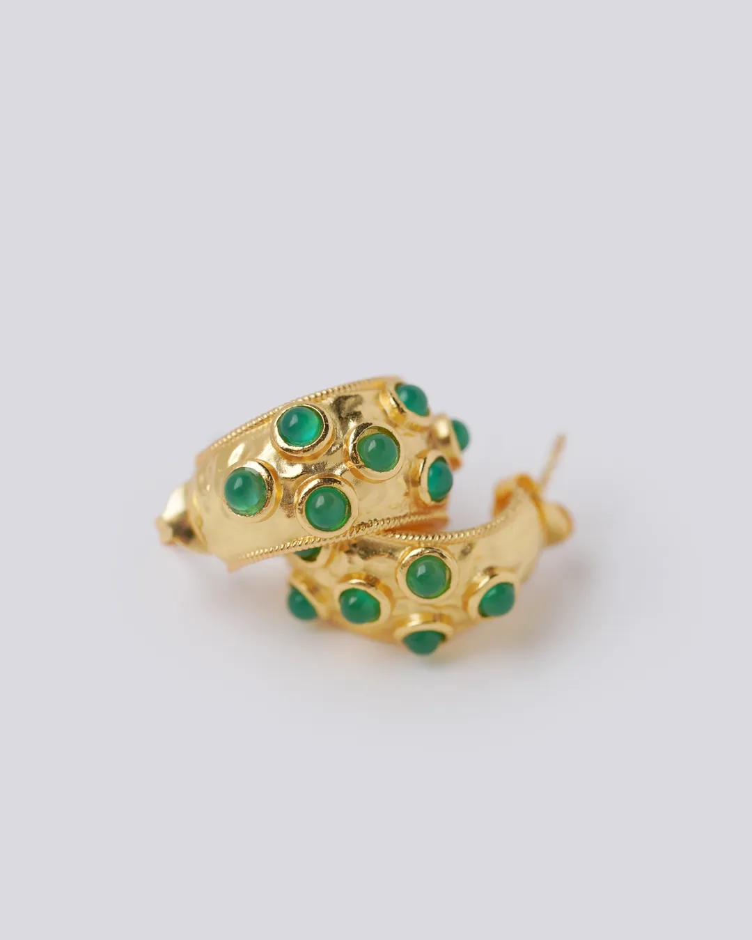 Small Scorpio Green Hoop Earrings