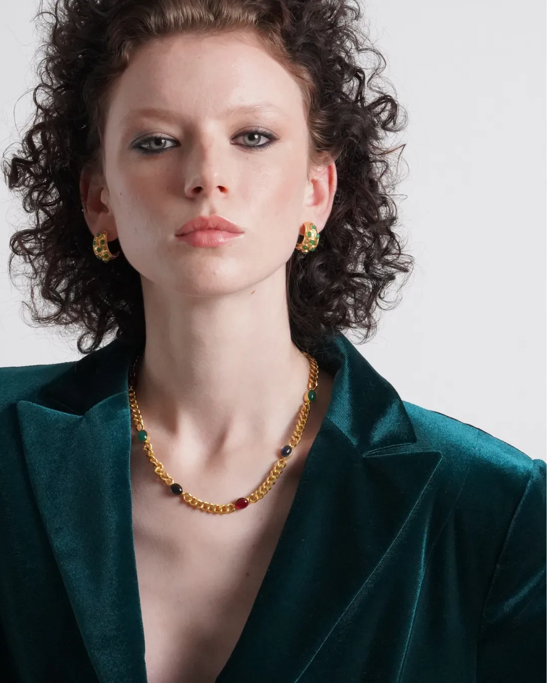 Small Scorpio Green Hoop Earrings