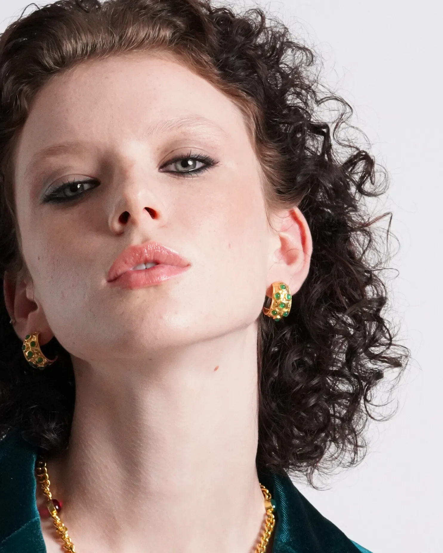 Small Scorpio Green Hoop Earrings