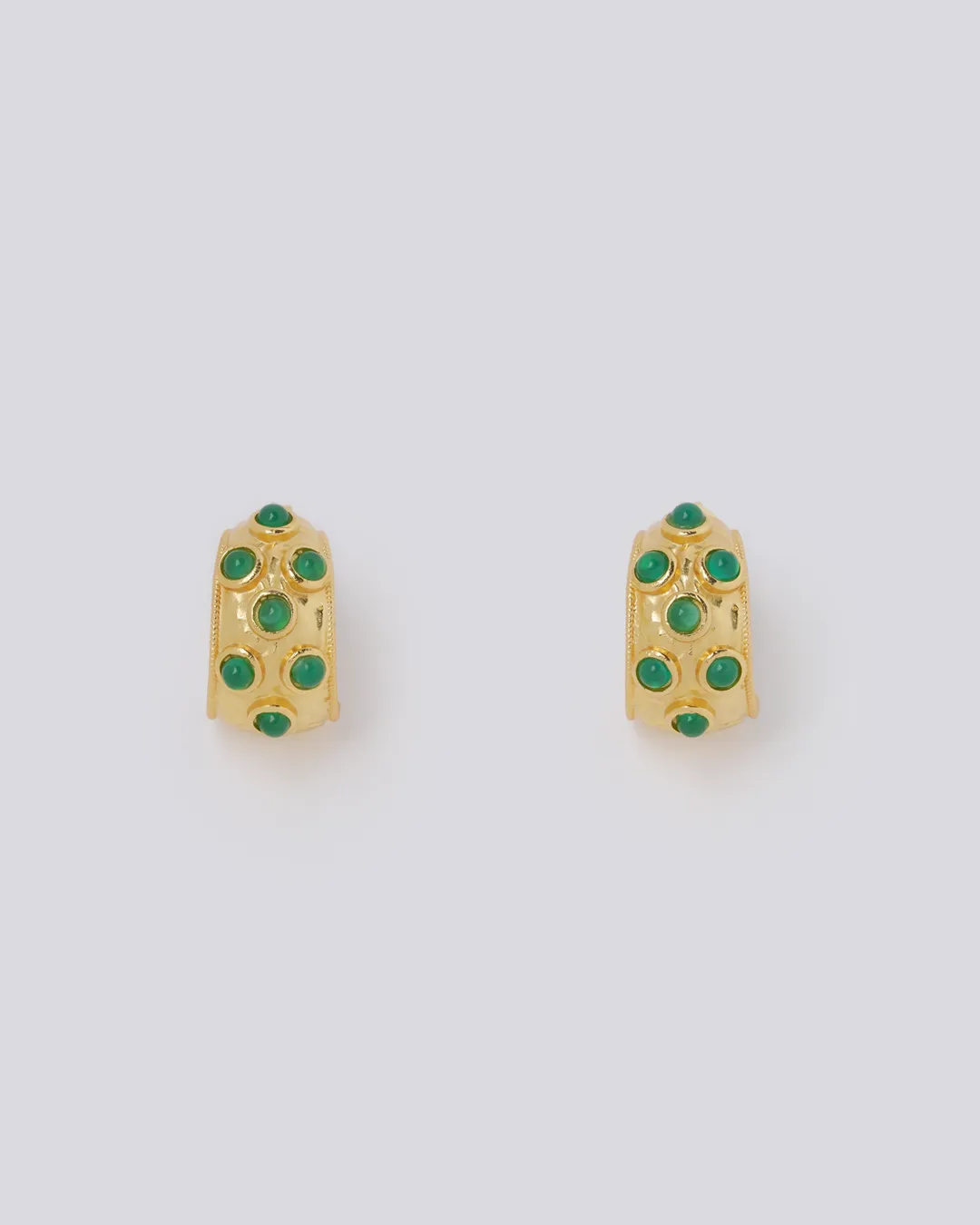 Small Scorpio Green Hoop Earrings