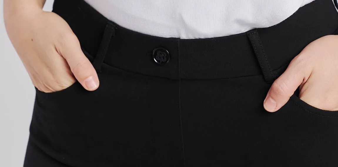 Straight-Leg | 7-Pocket Dress Pant Yoga Pants (Black)