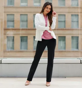 Straight-Leg | 7-Pocket Dress Pant Yoga Pants (Black)