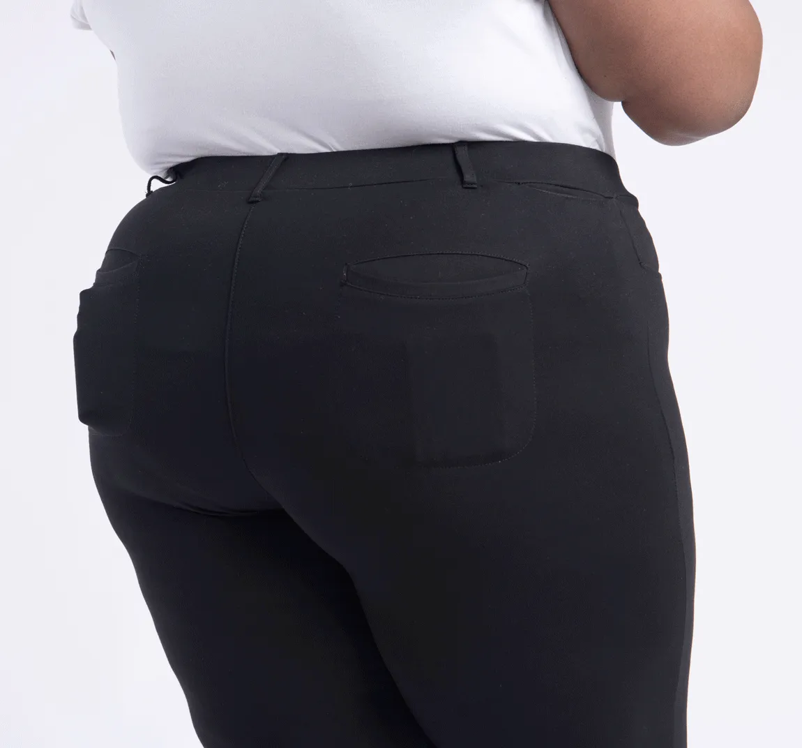 Straight-Leg | 7-Pocket Dress Pant Yoga Pants (Black)