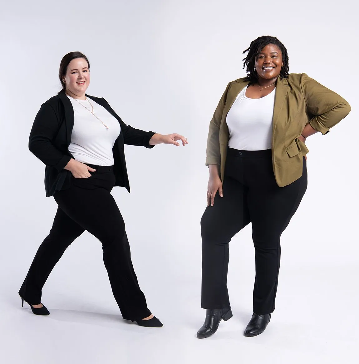 Straight-Leg | 7-Pocket Dress Pant Yoga Pants (Black)