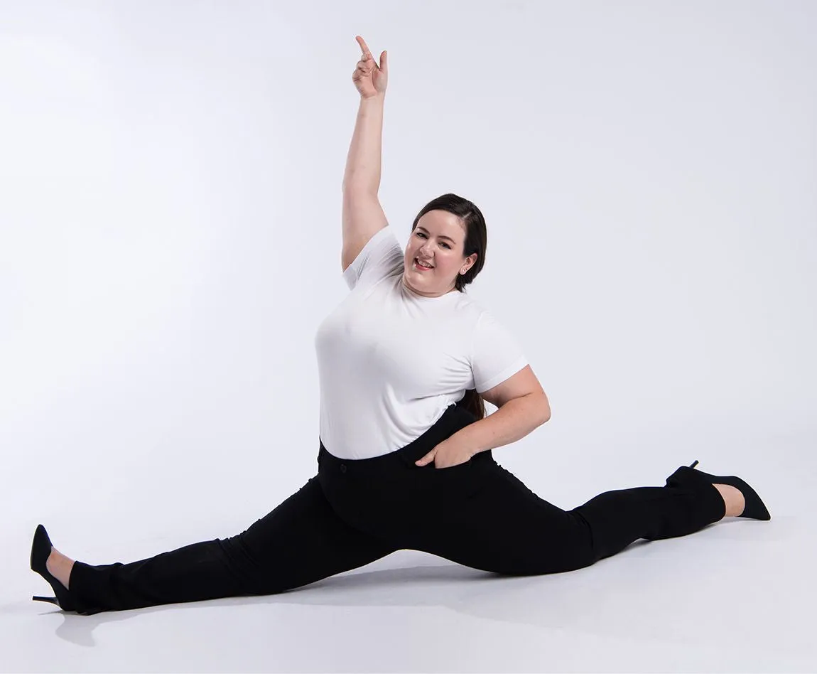 Straight-Leg | 7-Pocket Dress Pant Yoga Pants (Black)