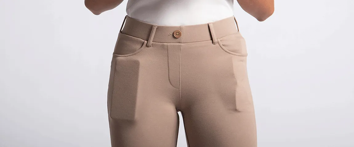 Straight-Leg | 7-Pocket Dress Pant Yoga Pants (Khaki Twill)