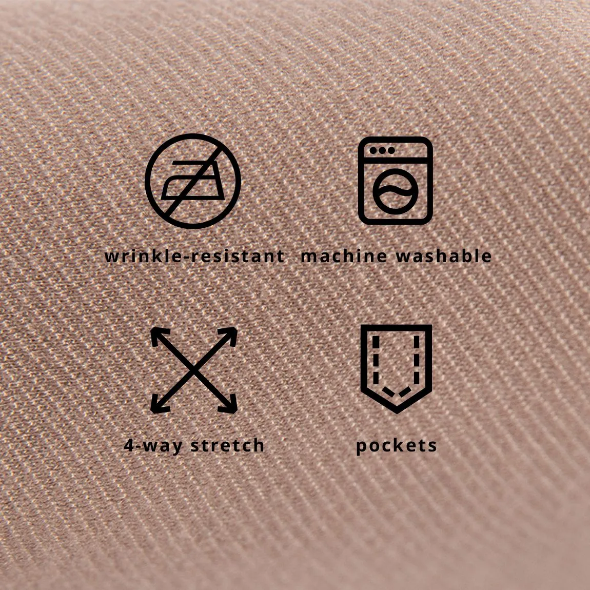 Straight-Leg | 7-Pocket Dress Pant Yoga Pants (Khaki Twill)