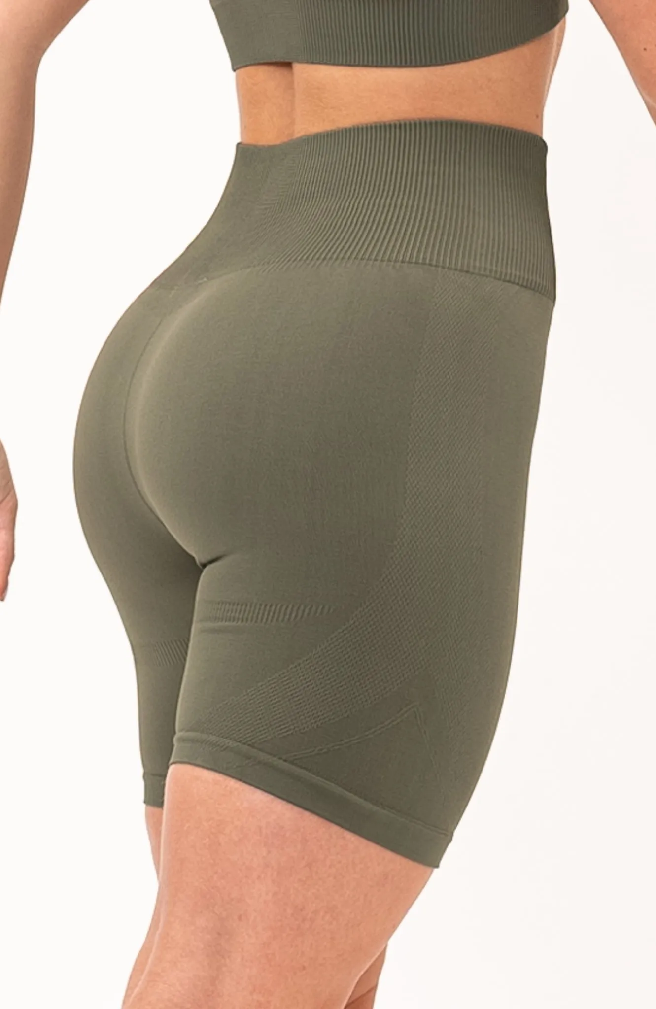 Unlimited Seamless Shorts & Sports Bra Set - Olive Fade