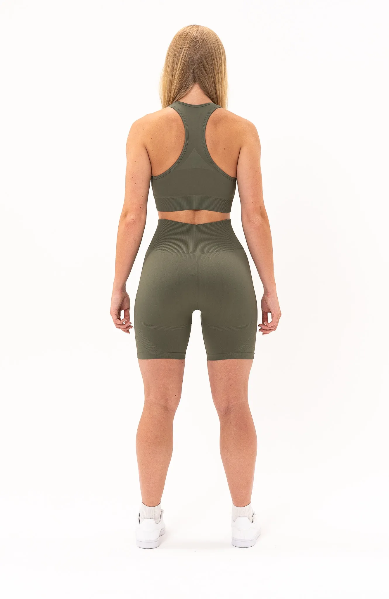 Unlimited Seamless Shorts & Sports Bra Set - Olive Fade