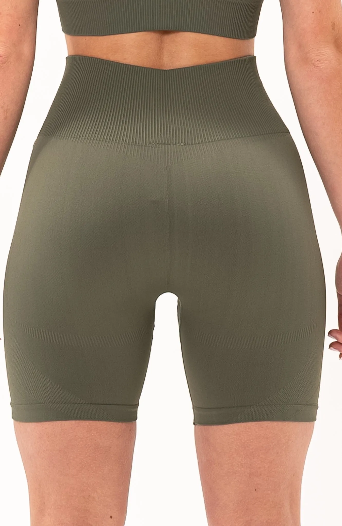 Unlimited Seamless Shorts & Sports Bra Set - Olive Fade