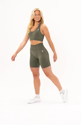 Unlimited Seamless Shorts & Sports Bra Set - Olive Fade