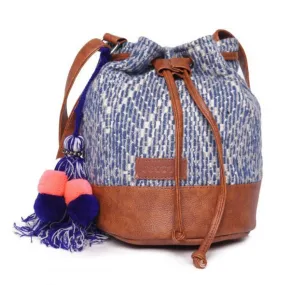 Women Multi Aztec Jacquard Sling Bag With Drawstring Closure