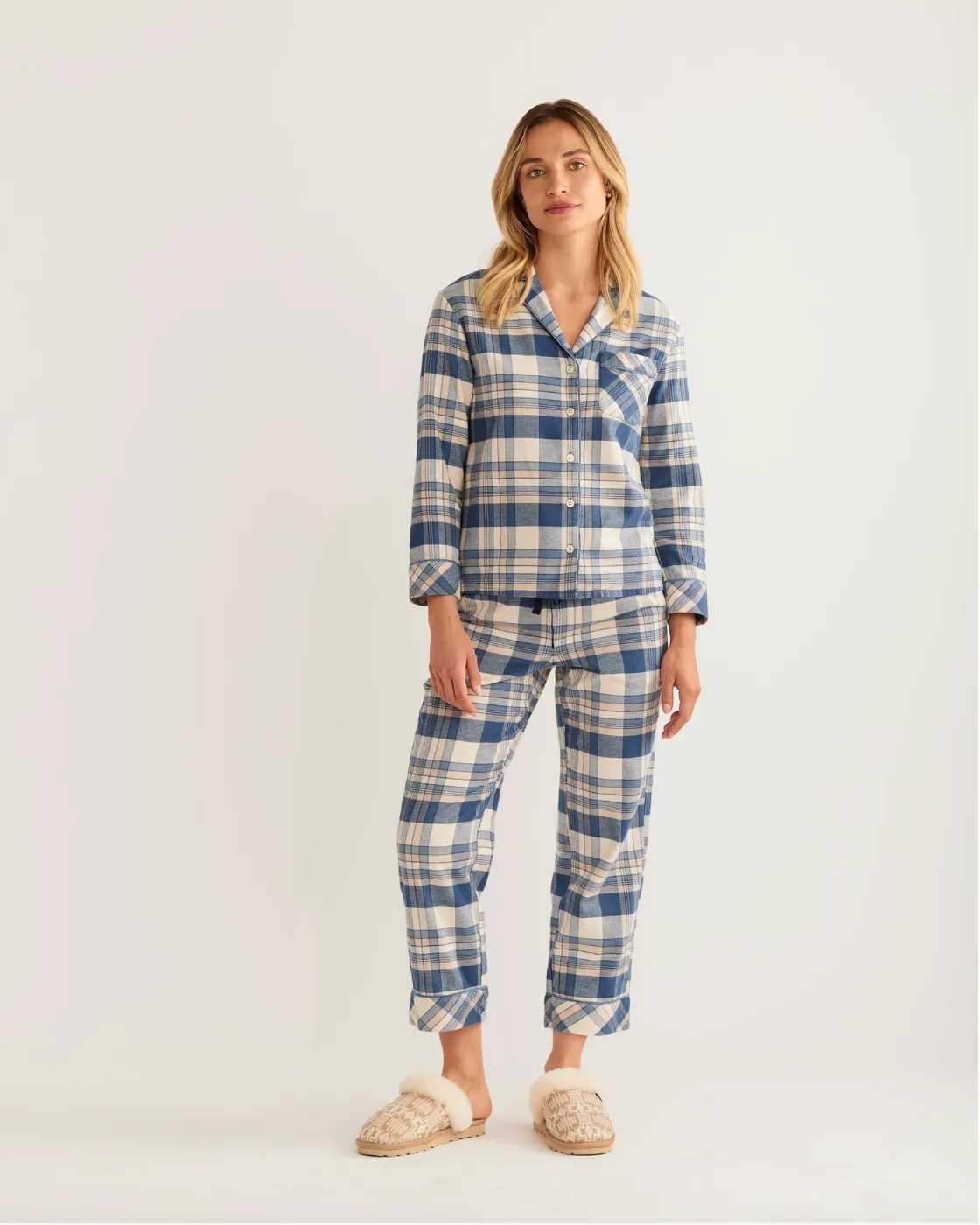 Women's Pajama Set<br>Blue/Ivory Plaid