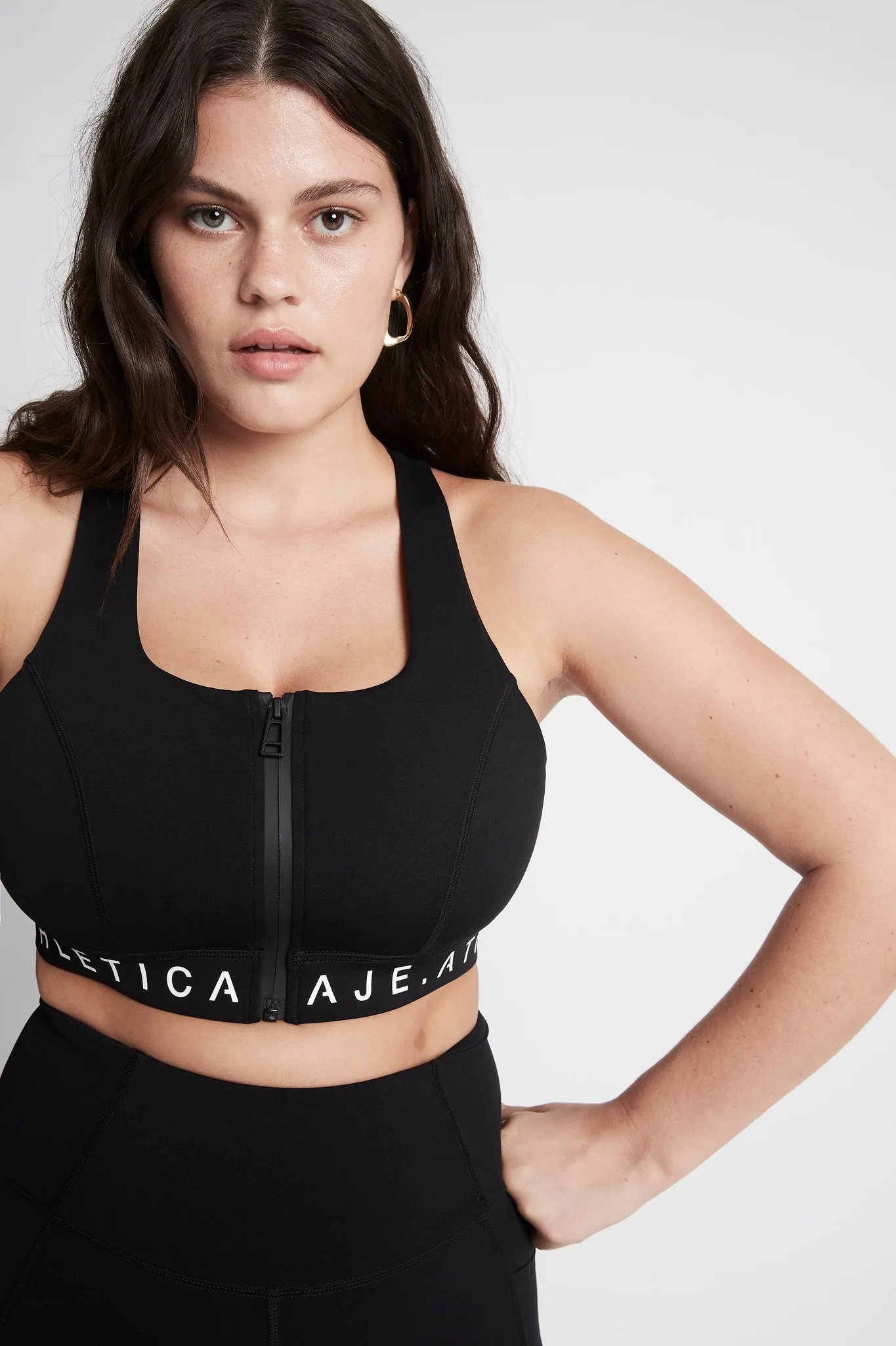 Zip Front Logotape Sports Bra 319